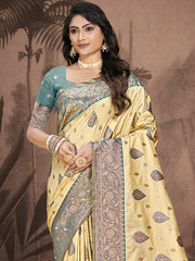 Silk Beige Leela Silk Saree