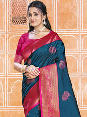 Silk Blue Madhuram Silk Saree