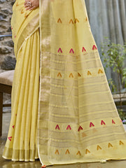 Cotton Yellow Libas Saree