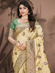 Silk Beige Leela Silk Saree