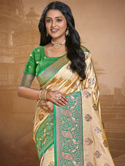 Silk Beige Leela Silk Saree