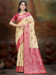 Silk Beige Leela Silk Saree