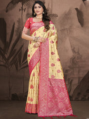 Silk Beige Leela Silk Saree