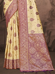 Silk Beige Leela Silk Saree