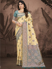 Silk Beige Leela Silk Saree