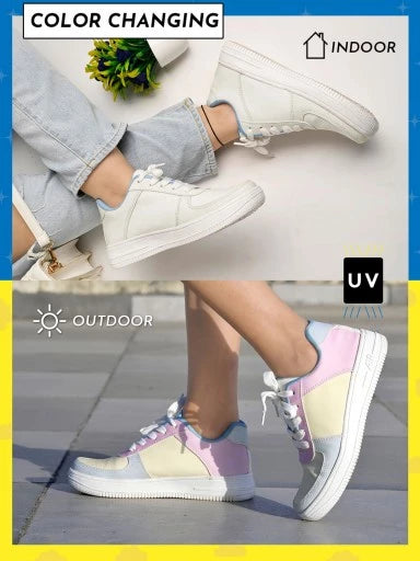 come with a cool color-changing feature in UV/ sunlight sneakers For Women & Girls