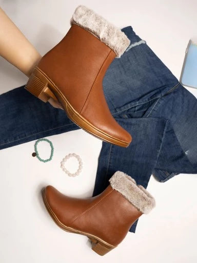 Stylish Trendy Smart Casual Tan Boots For Women & Girls