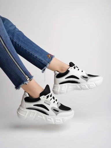 Casual Sporty look Black Sneakers For Women & Girls