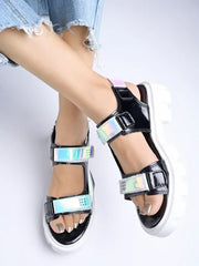 Smart Casual Black Sandals For Women & Girls