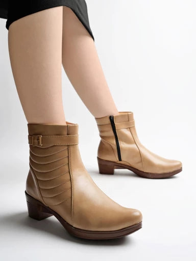 Stylish Cream Boots For Women & Girls