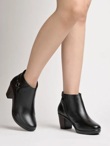 Smart Casual Black Boots For Women & Girls