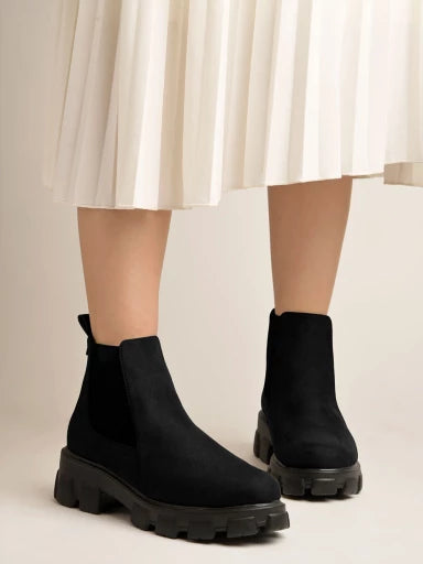 Smart Casual Black Boots For Women & Girls