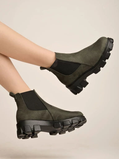 Smart Casual Green Boots For Women & Girls