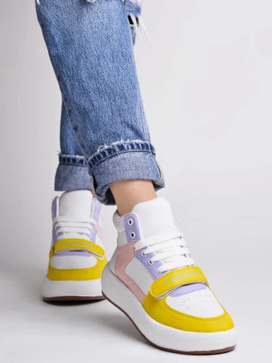 Smart Casual Lace-Up White Sneakers For Women & Girls