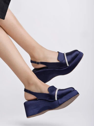 Stylish Blue Platform Heels For Women & Girls