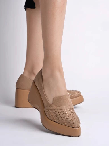 Stylish Beige Pumps For Women & Girls