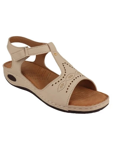 Women's & Girl's Cream Ortho Care Dr Orthopaedic Super Comfort Fit Cushion Sandals