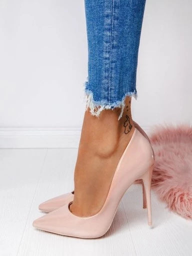 Womens & Girls Pink Solid Stiletto Pumps