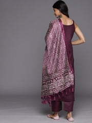 Women Strap Kurta Paired With Tonal Bottom And Printed Dupatta