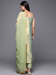 Green Spaghetti Strap Straight Kurta With Tonal Bottom And Tonal Dupatta