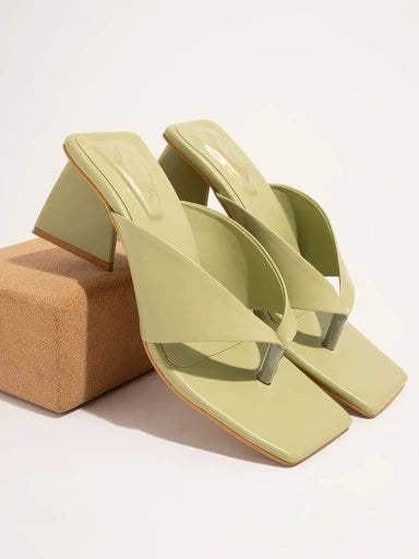 Women & Girls Green Block Heels