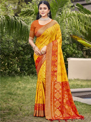 Silk Woven Work Festival Tassle Saree