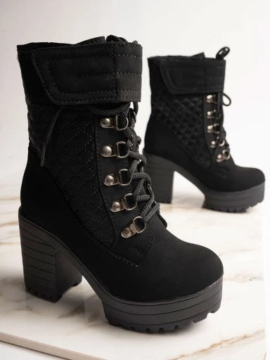 Trendy Casual Stylish Mid Tops Black Boots For Women & Girls