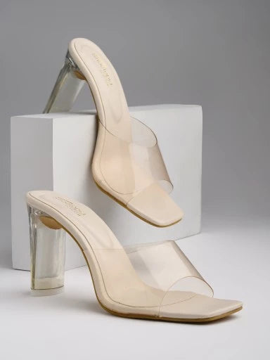 Women & Girls Cream Block Heels