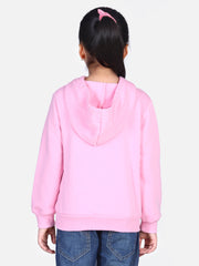 Girls Pink Crystal Princess embellished Winter Hoodie