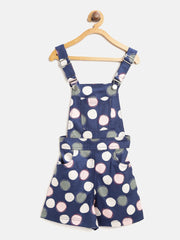 Girls Multi Colour Polka Printed Playsuit (T-Shirt not included)