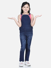 Girls Distressed Denim Dungaree (T-shirt not included)