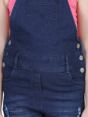 Girls Distressed Denim Dungaree (T-shirt not included)