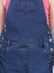 Girls Denim Dungaree with PatchWork Denim (T-Shirt not included)