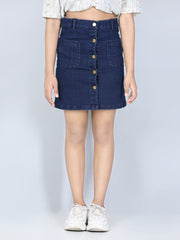 Girls Denim Skirt with front Buttons