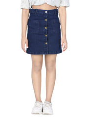 Girls Denim Skirt with front Buttons