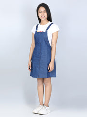 Girls Blue Denim Dungaree Dress ( T Shirt not Provided)