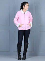 StyleStone Girls Pink & White Reversible Fleece Jacket