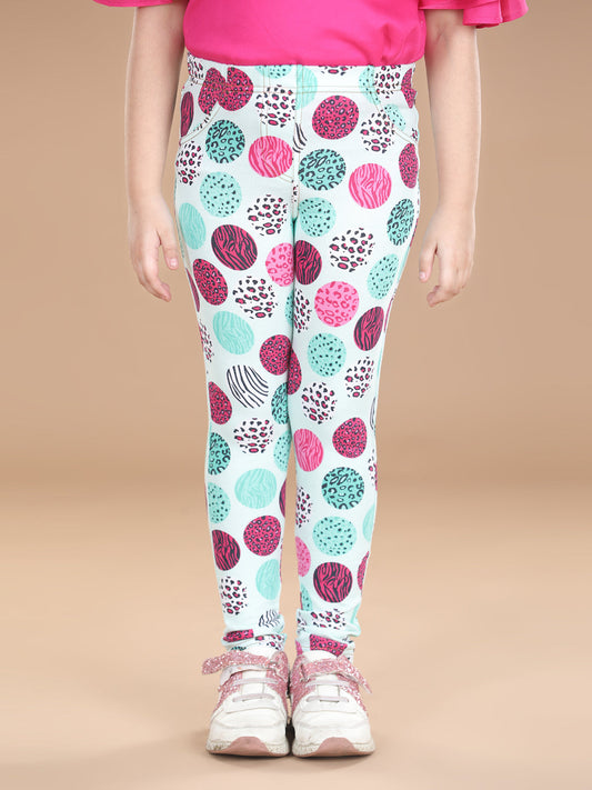 Girls Cotton Floral Printed Jegging