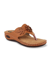 Womens & Girls Tan Brown Embellished Sandals