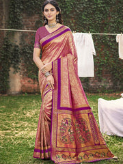 Banarasi Silk Woven Work Festival Tassle Saree