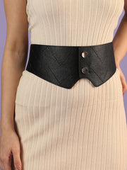 Black Solid Corset Belt