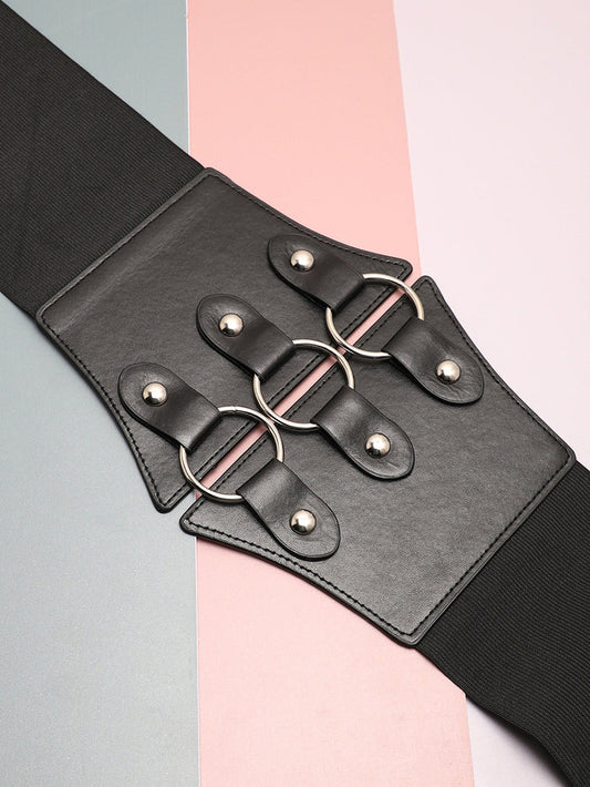 Black Solid Waist Belt