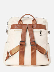 Solid Casual Backpack with Zip Lock For Women