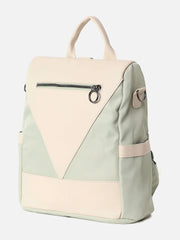 Colour block Casual Backpack with Zip Lock For Women