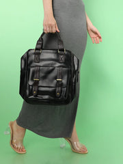 Solid Casual Backpack with Zip Lock For Women