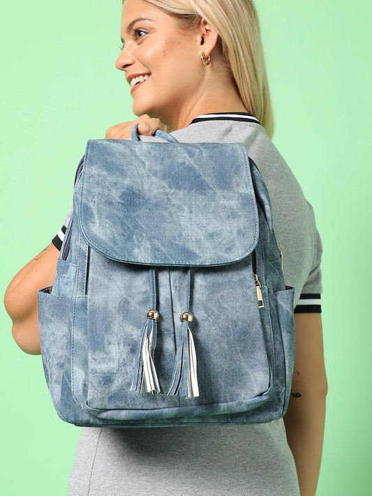 Textured Casual Backpack with Zip Lock For Women