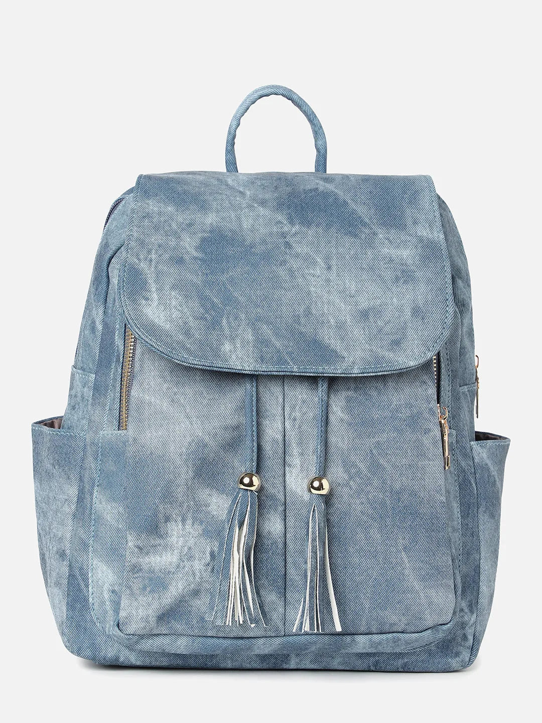 Textured Casual Backpack with Zip Lock For Women