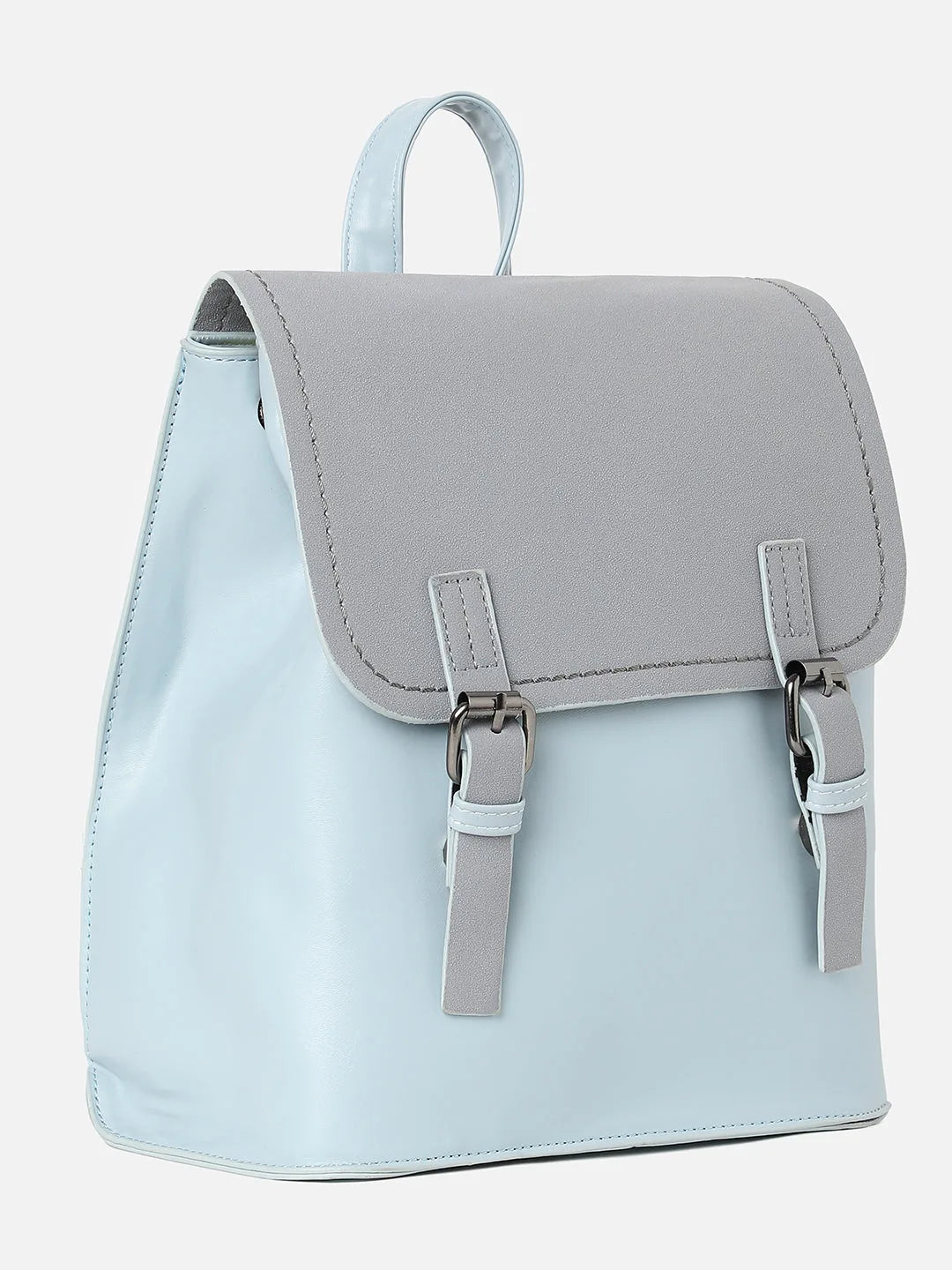 Solid Casual Backpack with Buckle Lock For Women