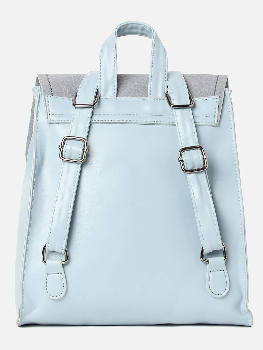 Solid Casual Backpack with Buckle Lock For Women