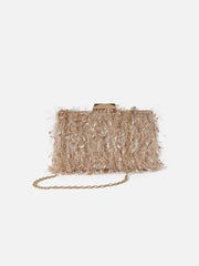 Textured Party Regular Clutch Bag with Push Lock For Women